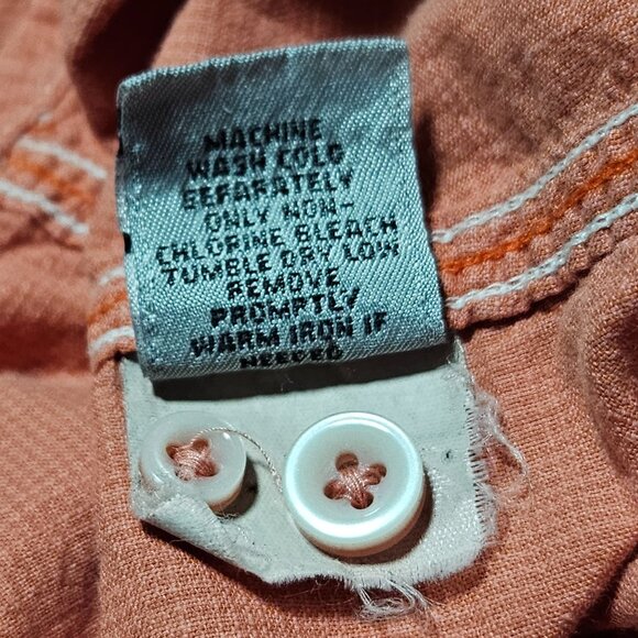 Johnston & Murphy Button Up Shirt Mens Size L Slim Fit Long Sleeve Rust Orange - Picture 5 of 5